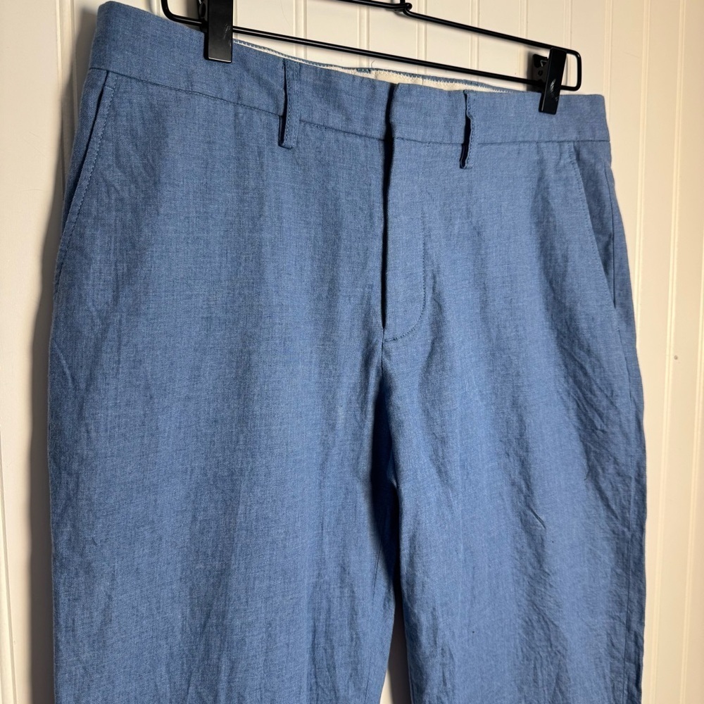 J by J. Crew Tapered Men's Blue Chino Dress Pants 100% Cotton Size 32x32 - Picture 2 of 11